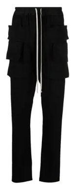Rick Owens DRKSHDW Creatch Cargo Drawstring Pants Black