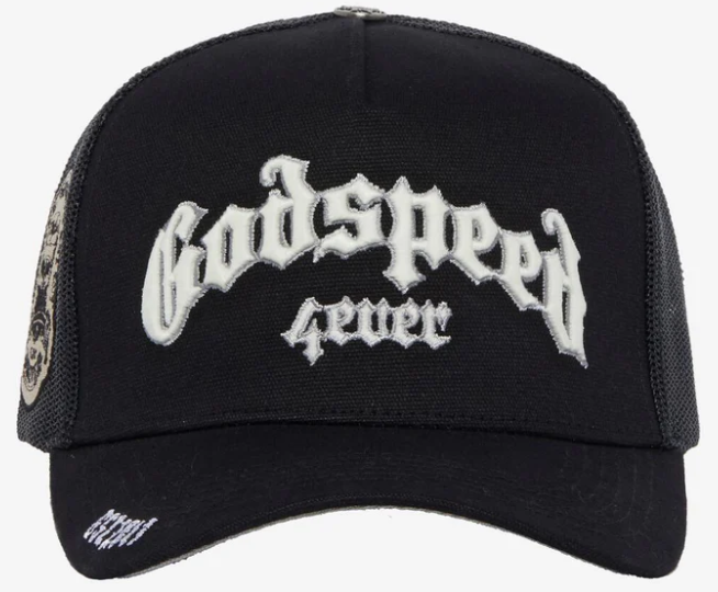 Godspeed 4ever Trucker Hat Black White