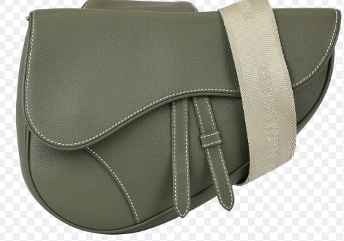 Dior Saddle Bag Grained Leather Calfskin Green