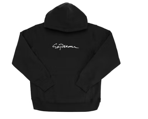 Supreme Classic Script Hooded Sweatshirt Black