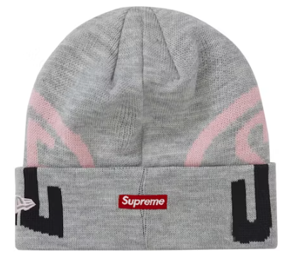Supreme New Era 2-Tone Logo Beanie Heather Grey