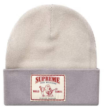 Supreme True Religion Beanie Light Grey