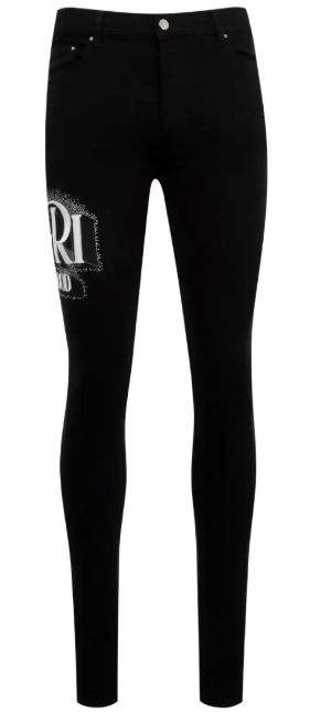 Amiri Credits Crystal Patch Jeans Black