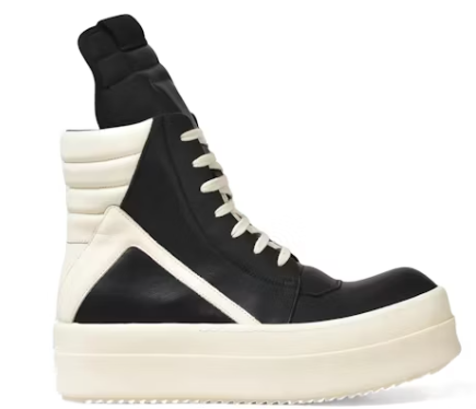 Rick Owens Hollywood Mega Bumper Geobasket High Black Milk