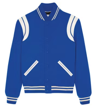 Saint Laurent Teddy Jacket Blue White
