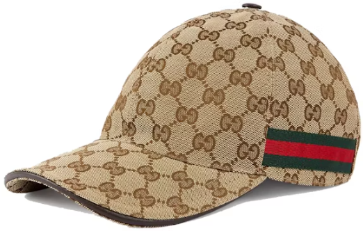 Gucci Original GG Canvas Baseball Hat With Web Beige Brown