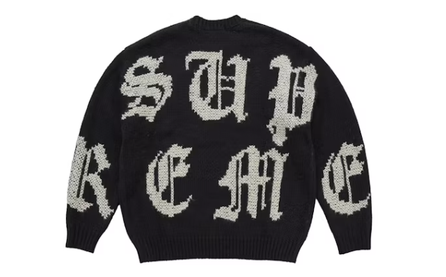Supreme Cross Stitch Logo Sweater Black