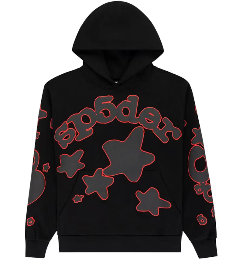 Sp5der Beluga Outline Hoodie Black