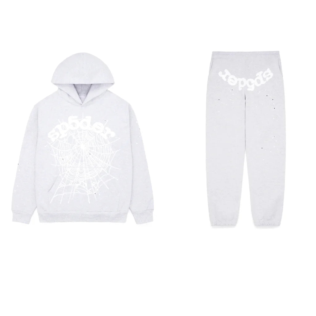 Sp5der OG Web Sweatsuit Heather Grey