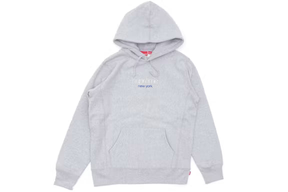 Supreme Chrome Classic Logo Hooded Sweatshirt Grey