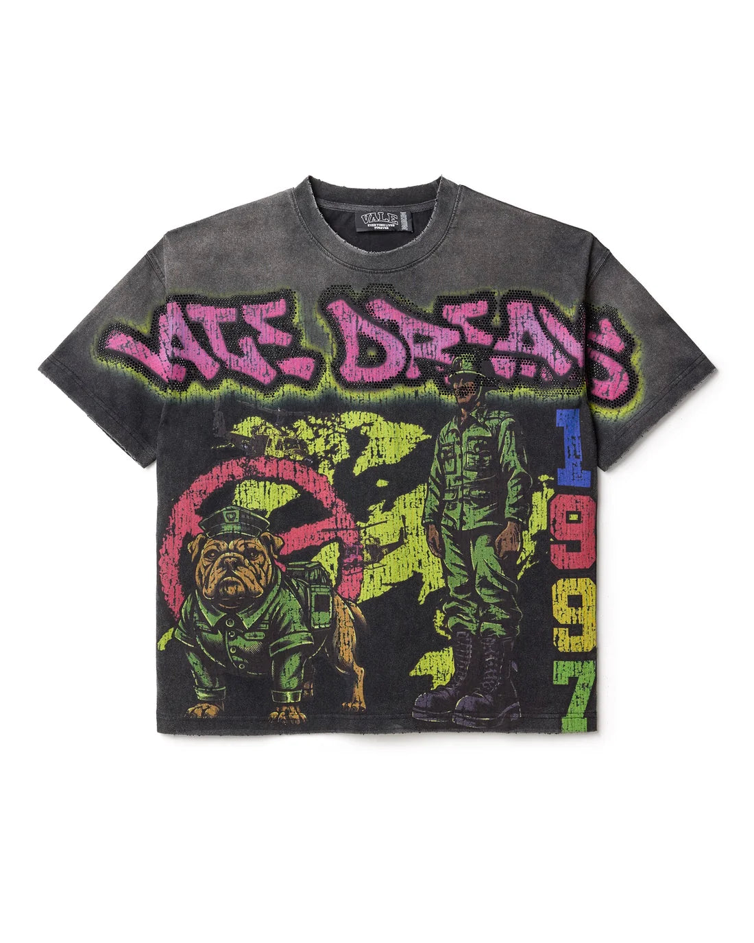 Vale Forever Bling Big Tee Black Wash
