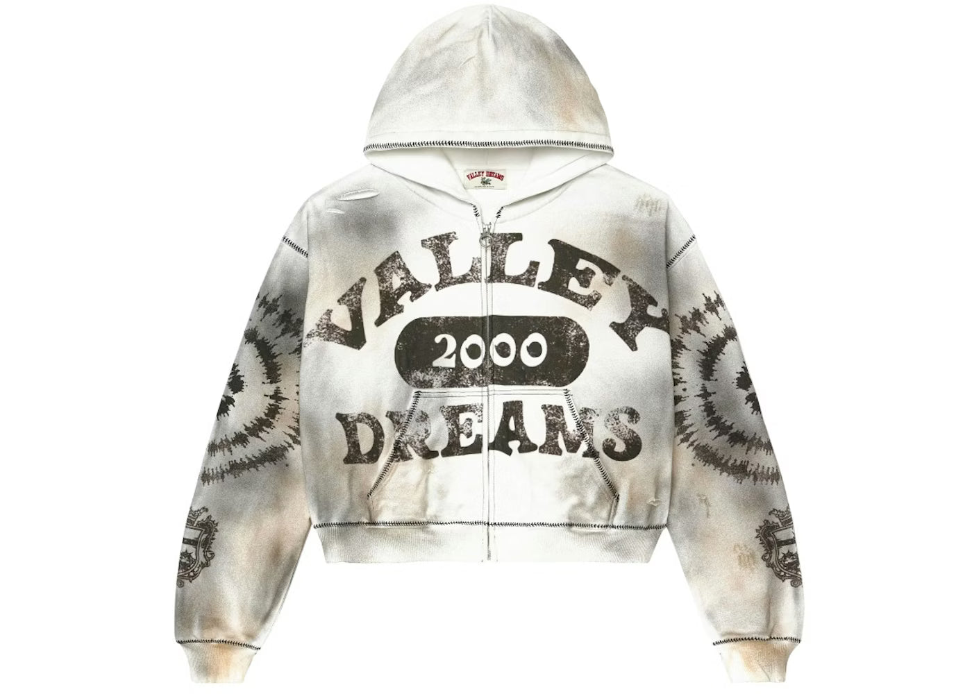 Vale Forever Spiral Zip Up Hoodie Ash Grey