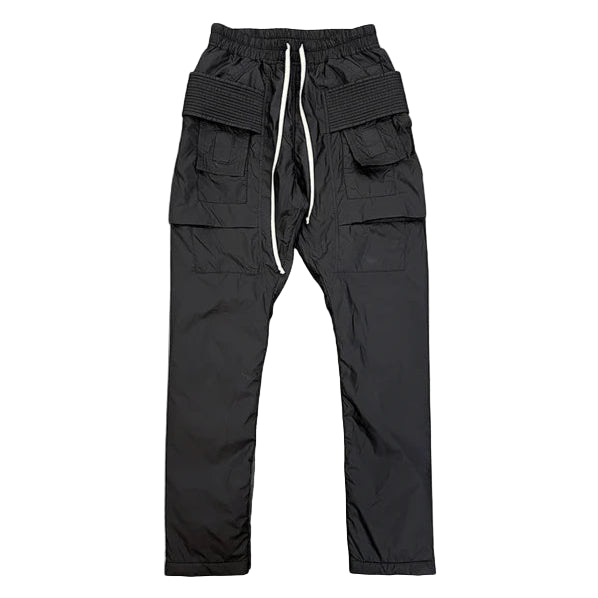Rick Owens Nylon Creatch Cargo Drawstring Pants Black