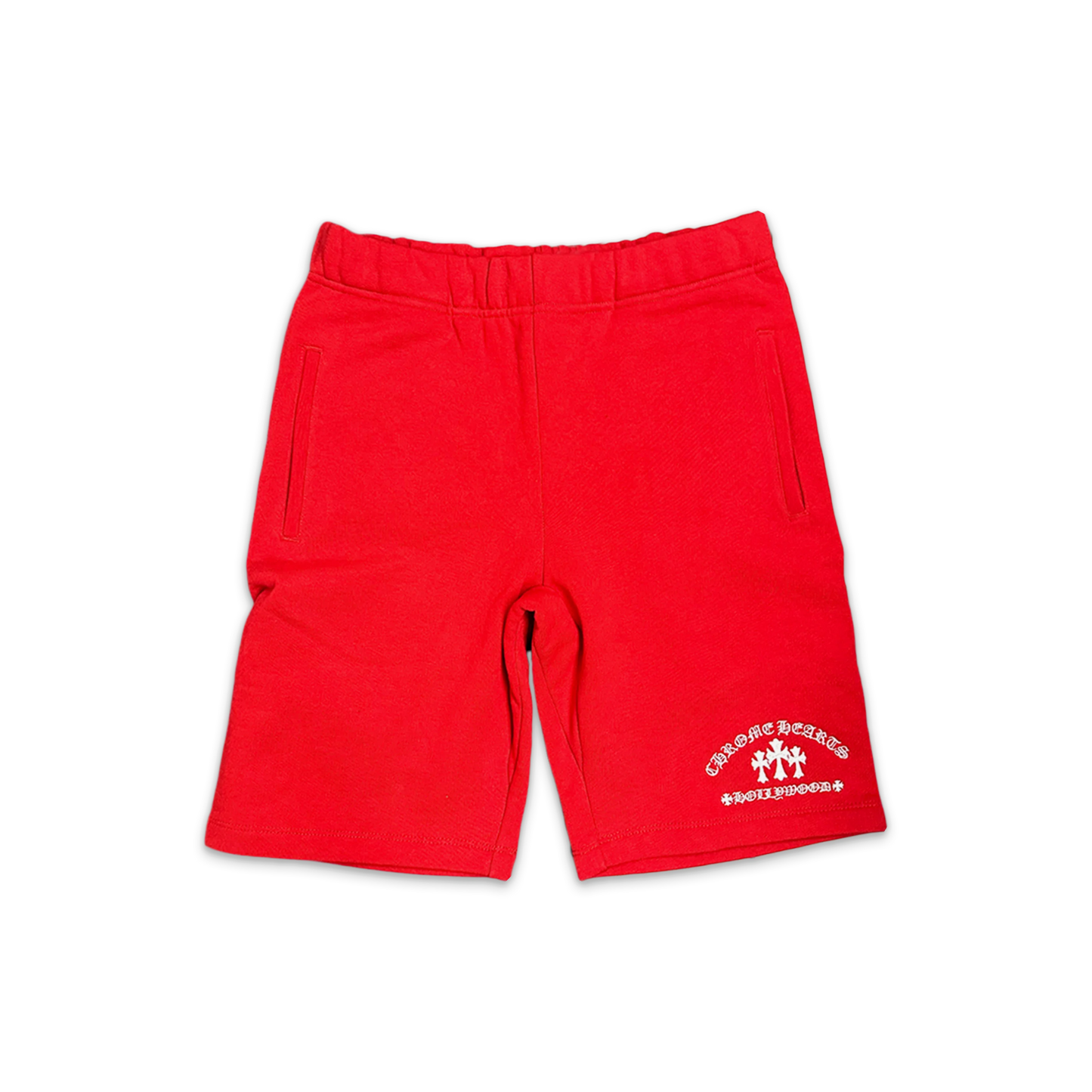 Chrome Hearts Triple Cross Hollywood Embroidered Shorts Red