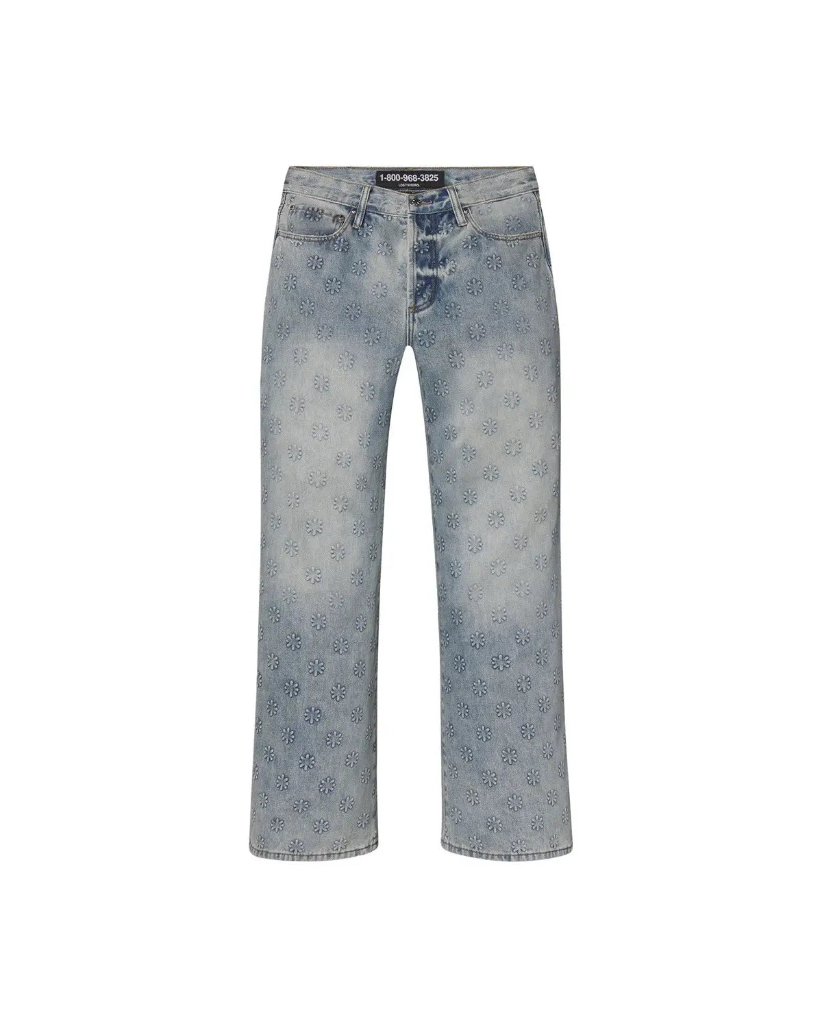 Lost SHDWS Embossed Denim Jeans Blue
