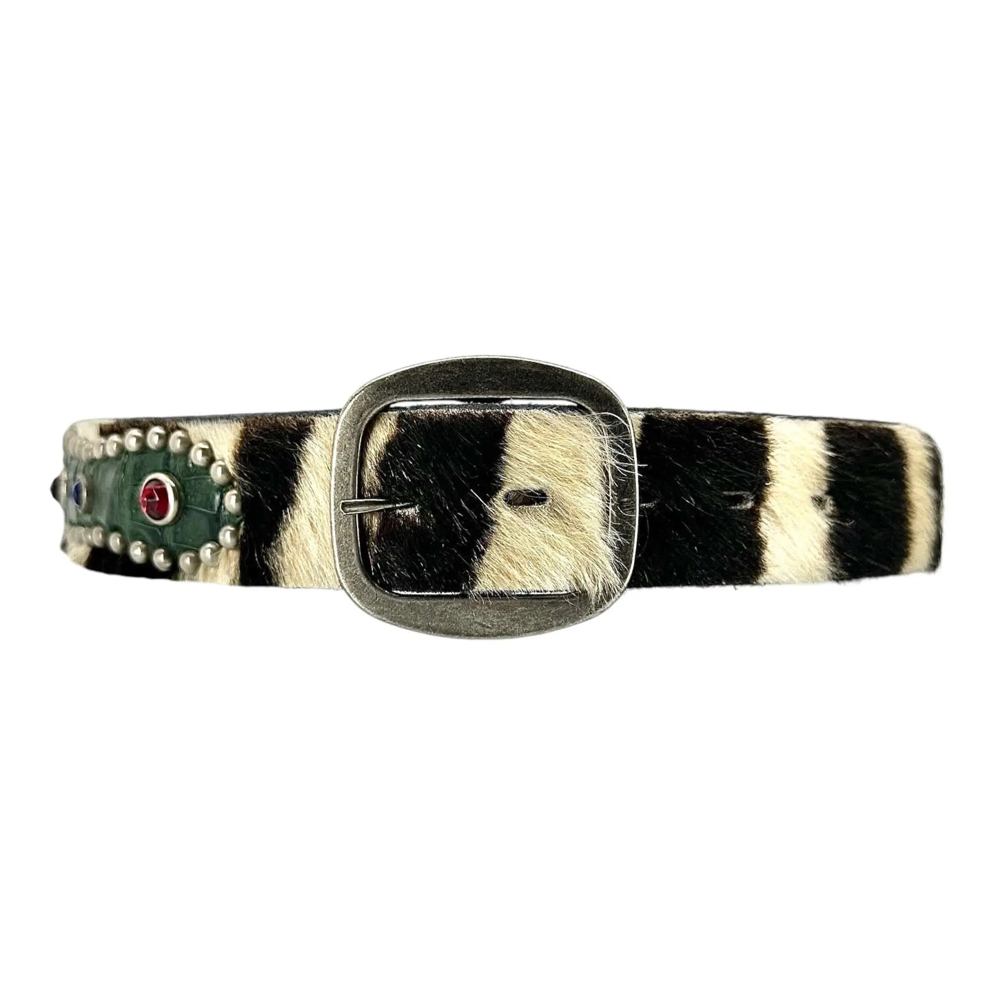 Gallery Dept. Reptile Studded Fur Belt Multi