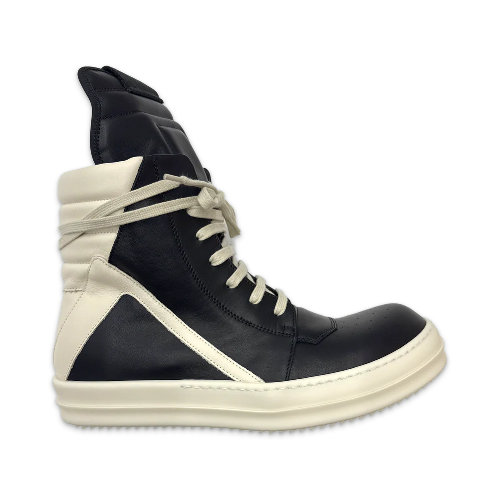 Rick Owens Concordians Geobasket Leather High Black Milk