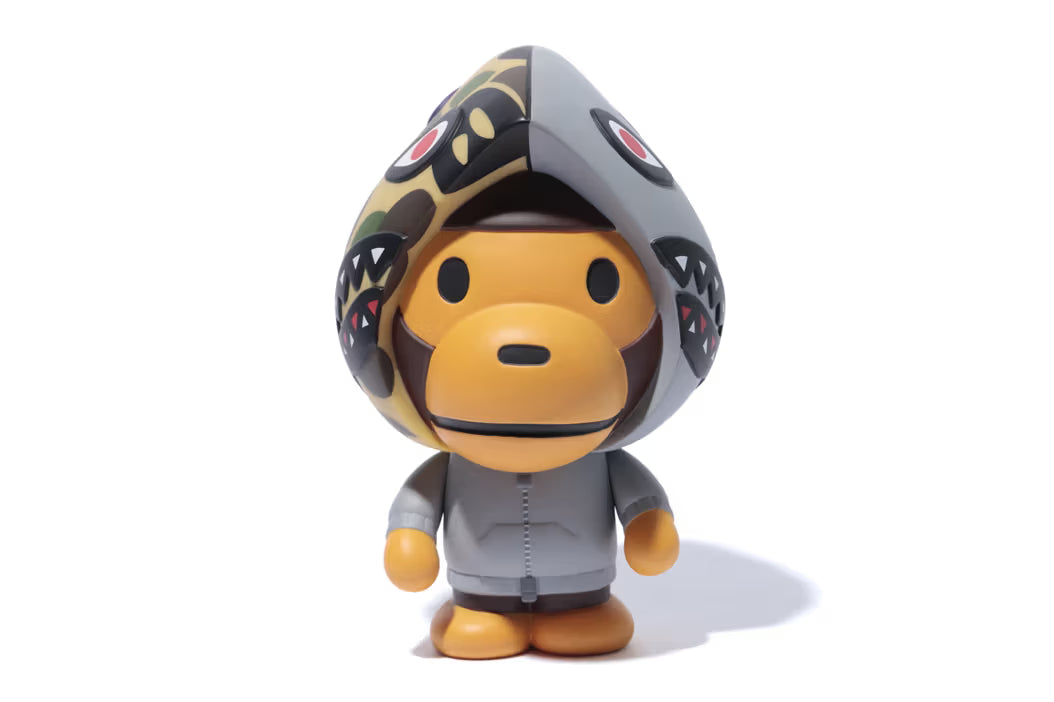 BAPE Baby Milo Shark Hoodie Vinyl Toy Grey