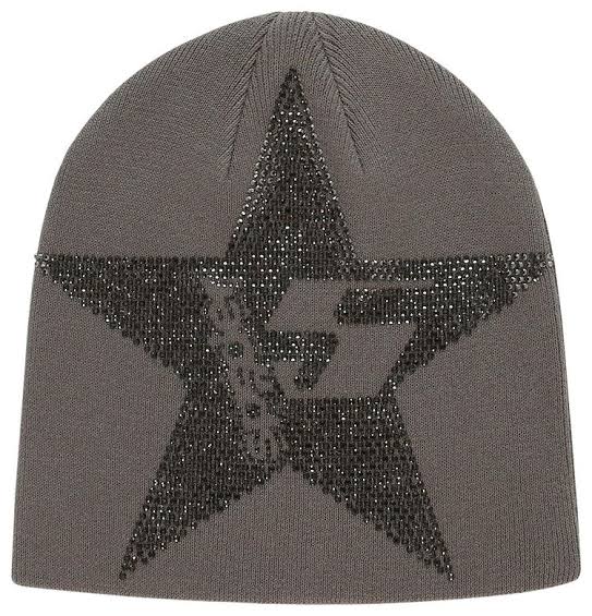 Sp5der Star Rhinestone Skully Slate Grey
