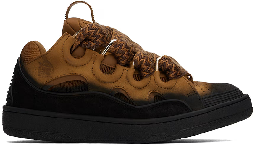 Lanvin SSENSE Exclusive Curb Sneakers Tan Black
