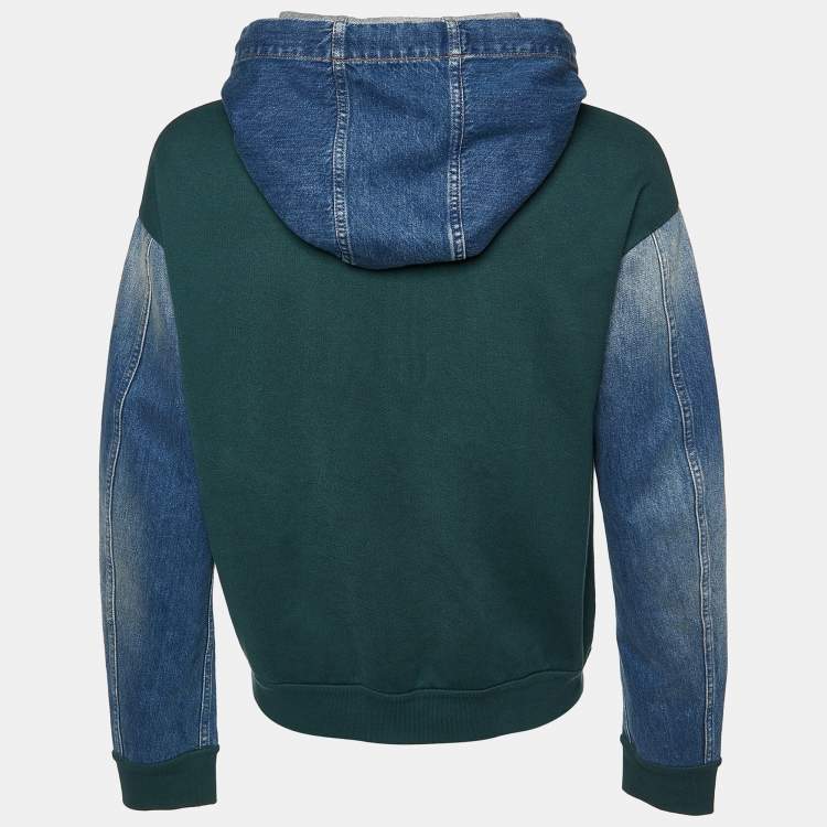 Louis Vuitton Green Denim Hybrid Hoodie Jacket
