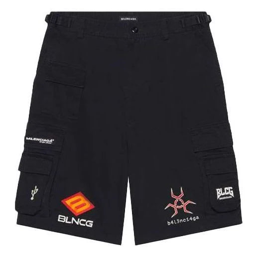 Balenciaga Gamer Cargo Shorts Black