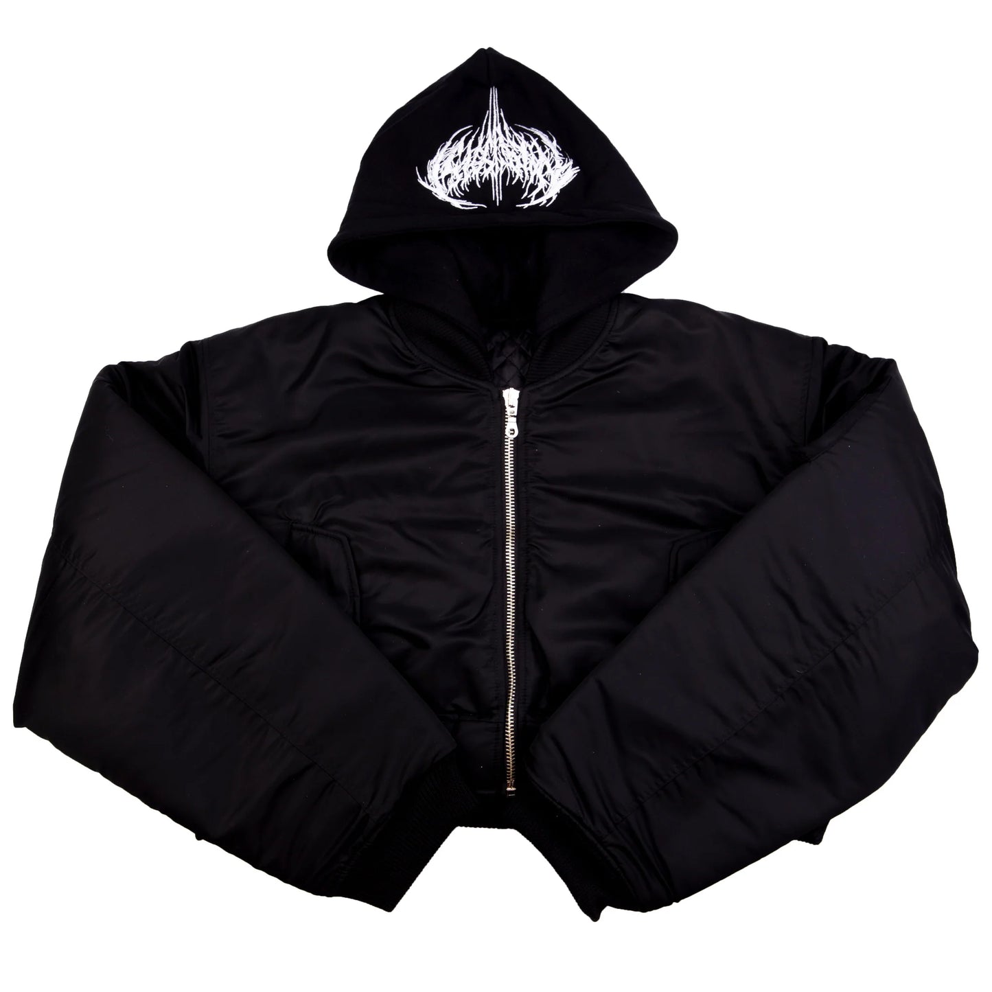 Playboi Carti Black Narcissist Cropped Bomber Jacket