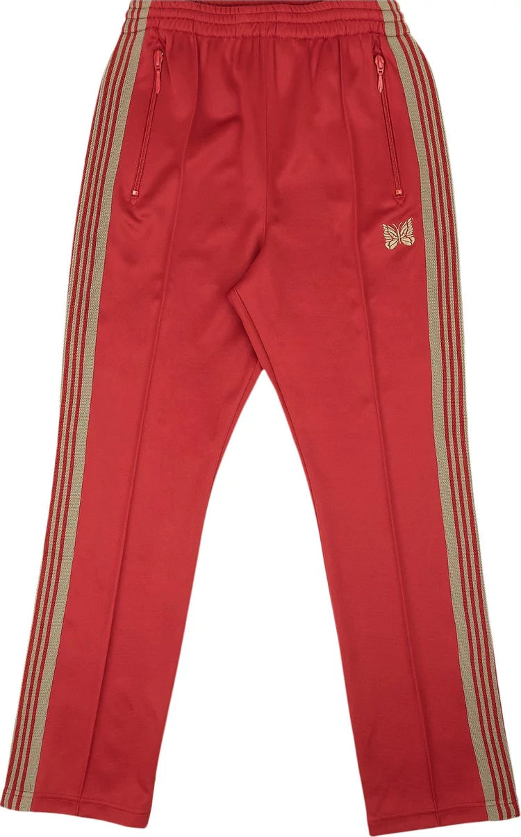 Needles Narrow Smooth Track Pants Red Gold