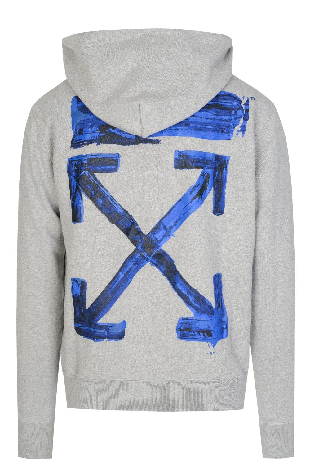 Off White Acrylic Diagonal Arrow Hooded Sweatshirt Grey