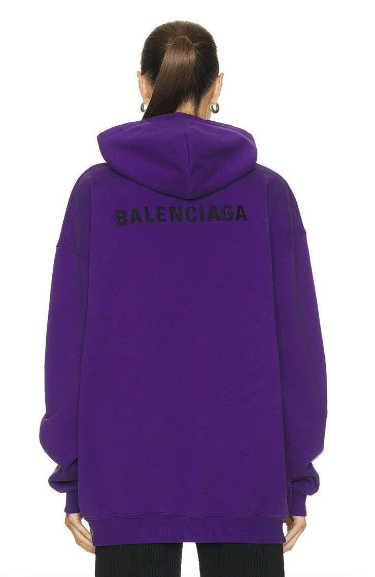 Balenciaga Classic Logo Hoodie Deep Purple