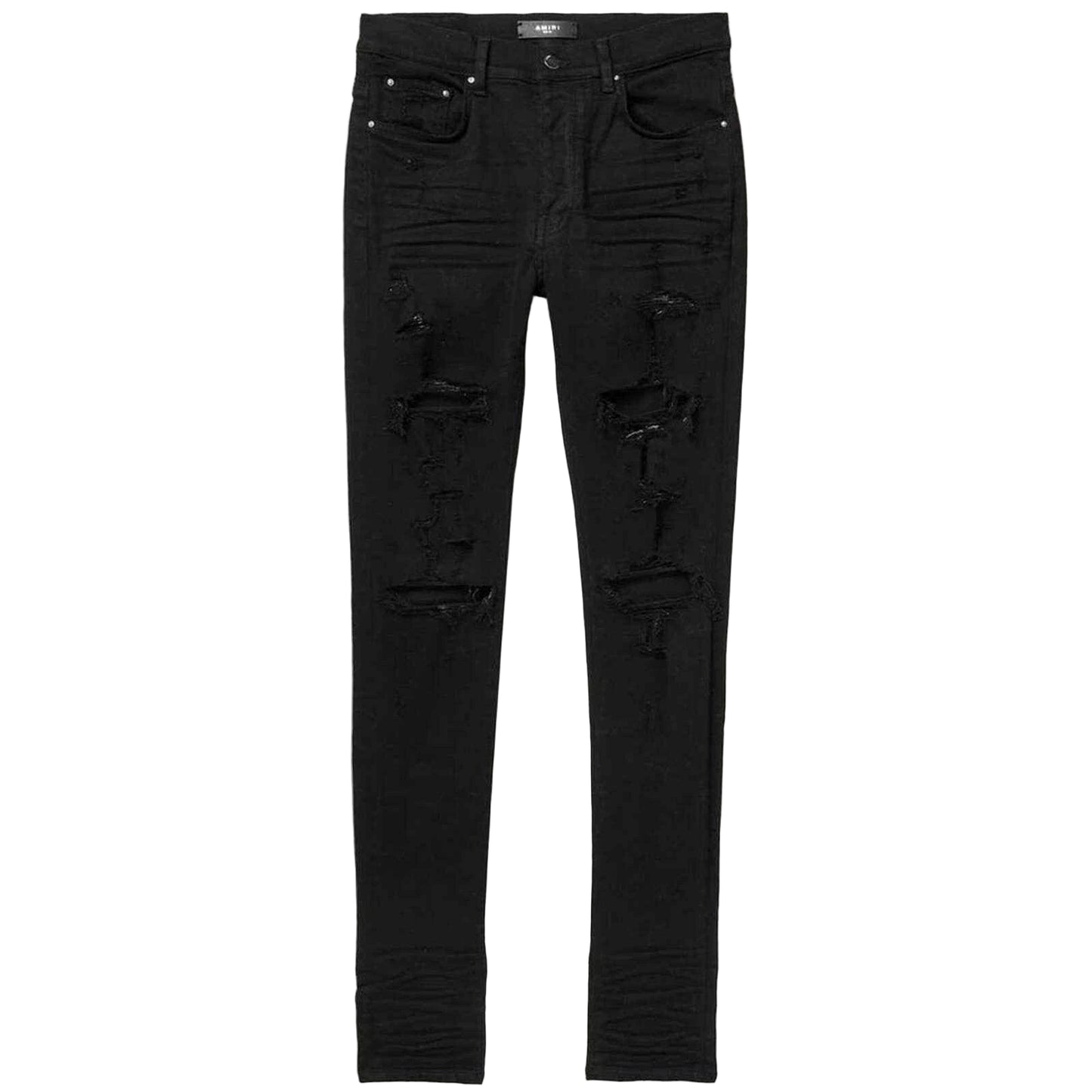 AMIRI Destroyed Thrasher Denim Jeans Aged Black