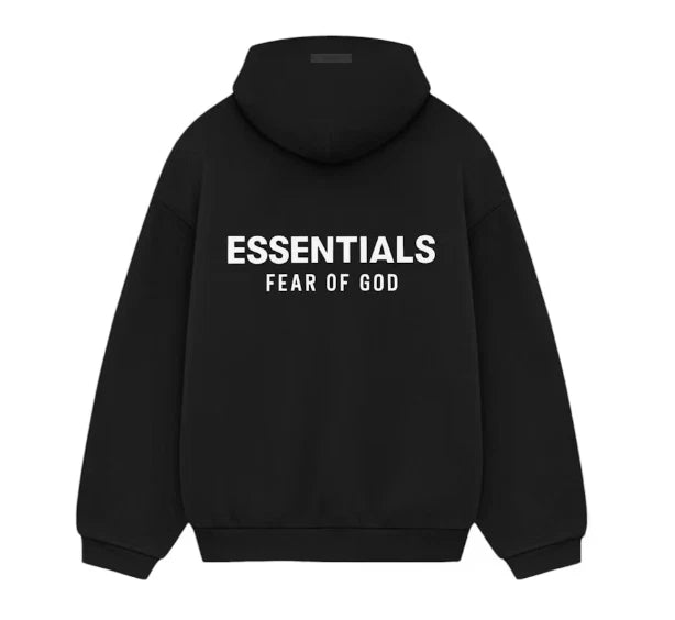 Fear of God Essentials Fleece Hoodie Black White