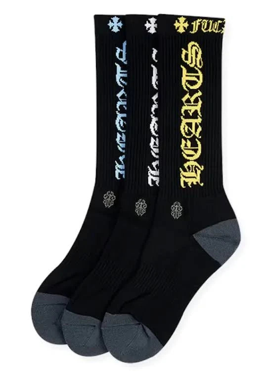 Chrome Hearts 3-Pack CH Socks Multicolor/Black
