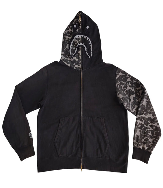 BAPE x Jam Home Made Shark Full Zip Hoodie Black Grey