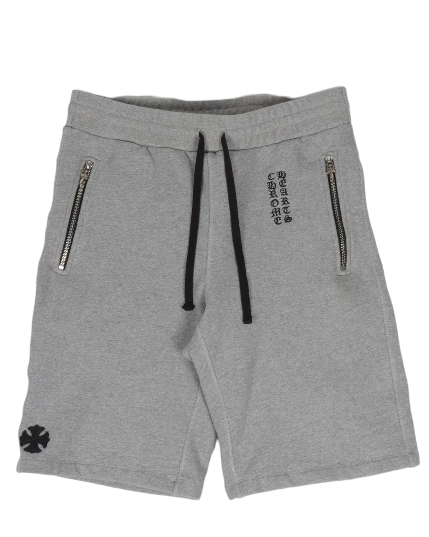 Chrome Hearts Cross Patch Dagger Zip Sweatshorts Grey