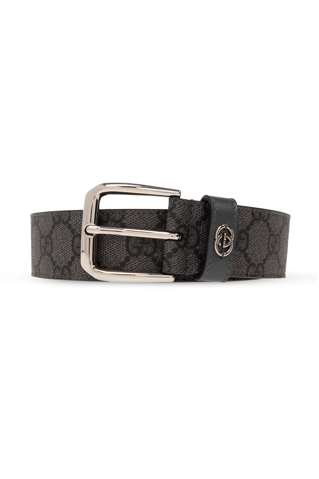 Gucci Belt with Interlocking G Detail Black Grey