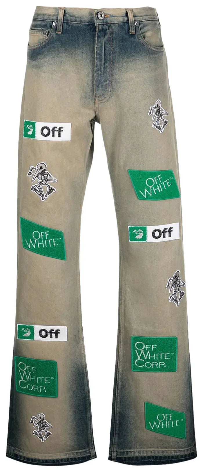 Off-White Diag Multilogo Relax Slim Jean Grey/White