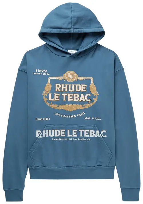 Rhude Le Tebac Hoodie Slate Blue