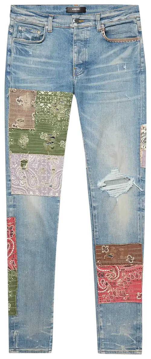 Amiri Bandana Art Patch Jean Clay Indigo