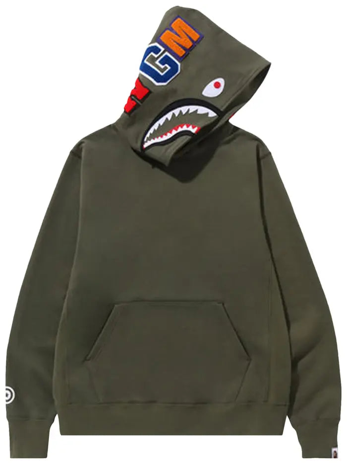 BAPE Shark Pullover Hoodie Olive Drab