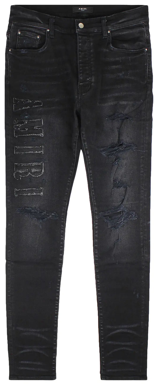 Amiri Denim Logo Appliqué Jean Aged Black