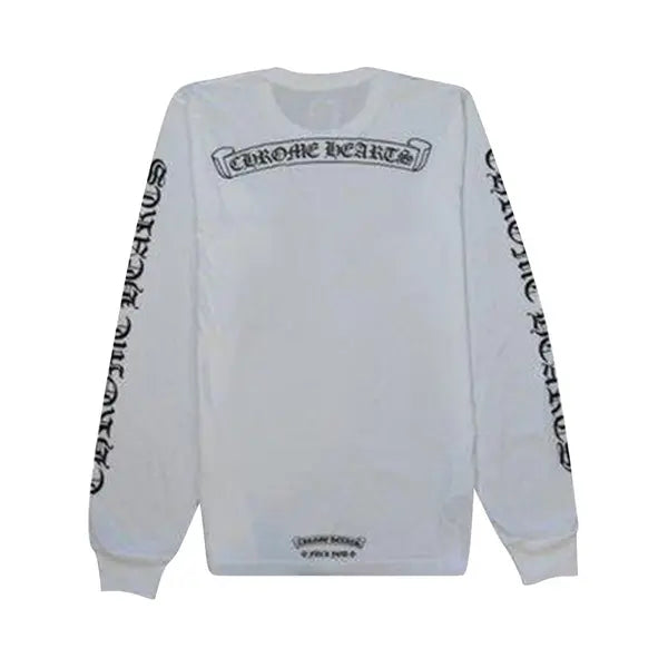 Chrome Hearts Scroll Logo Long Sleeve Tee White