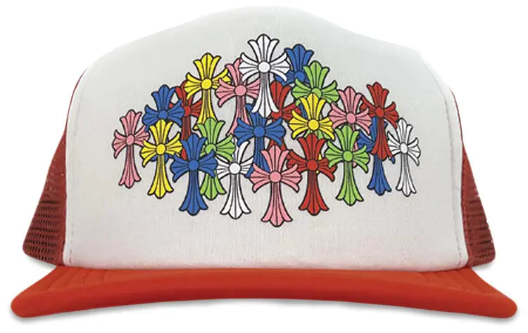Chrome Hearts Multi Cross Trucker Hat Red/White