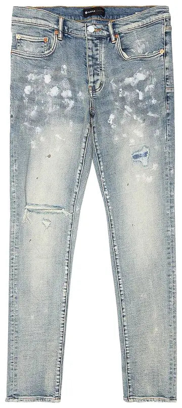 PURPLE BRAND Paint Blowout Jeans Light Indigo