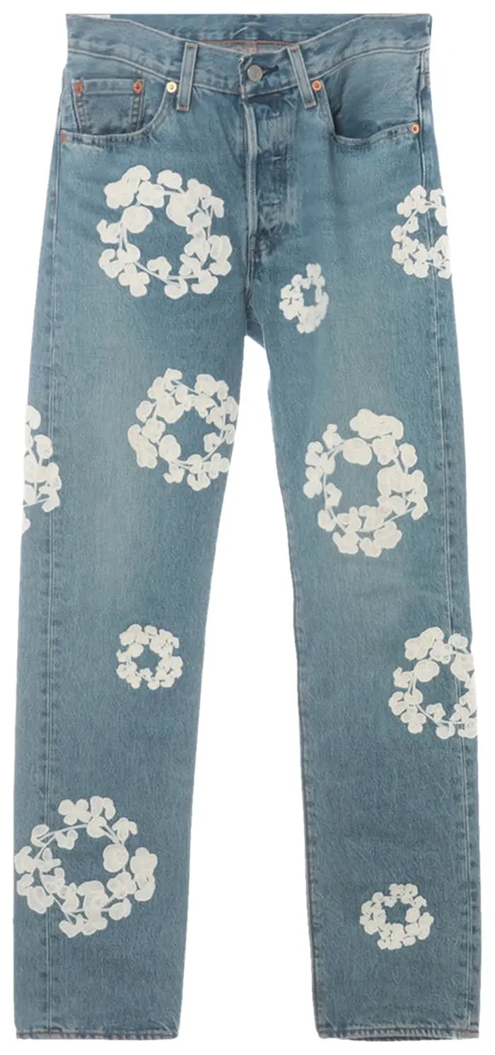 Levi's x Denim Tears Logo Japan Embroidered Denim Jeans Blue