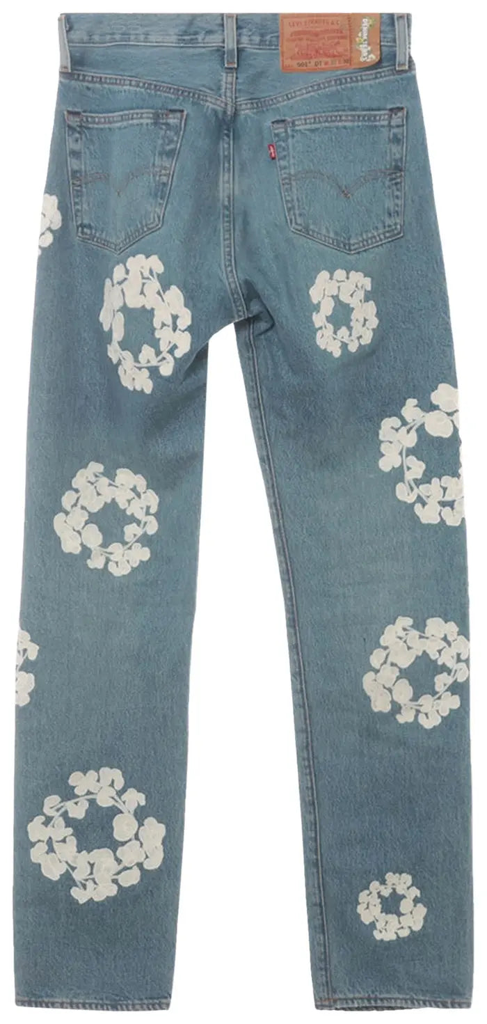 Levi's x Denim Tears Logo Japan Embroidered Denim Jeans Blue