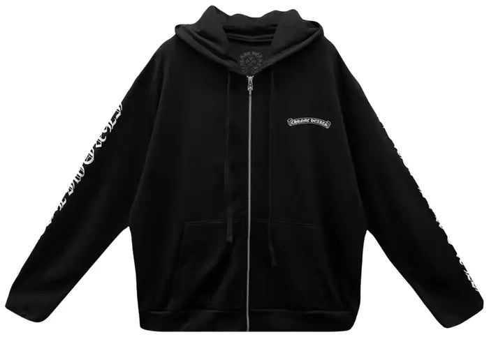 Chrome Hearts Thermal Scroll Logo Zip Up Hoodie