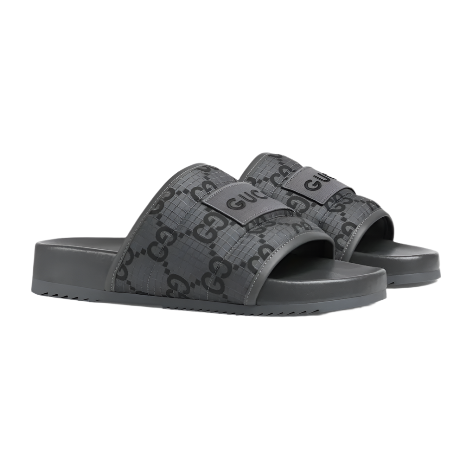 Gucci GG Slide Sandals Grey
