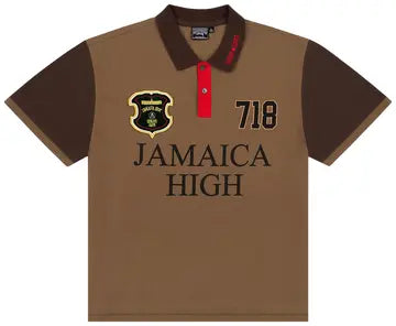 Denim Tears x Stussy Spades Team Polo Brown