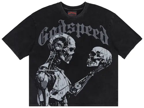 Godspeed Mankind Vs All T-Shirt Black Grey